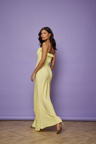 Enya Satin Slip Dress - Yellow NEW - Maids to Measure