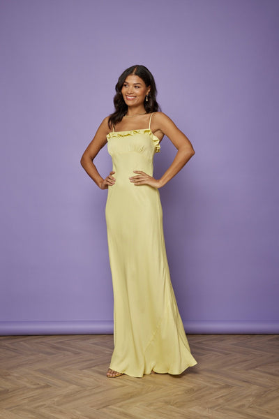 Enya Satin Slip Dress - Yellow NEW - Maids to Measure