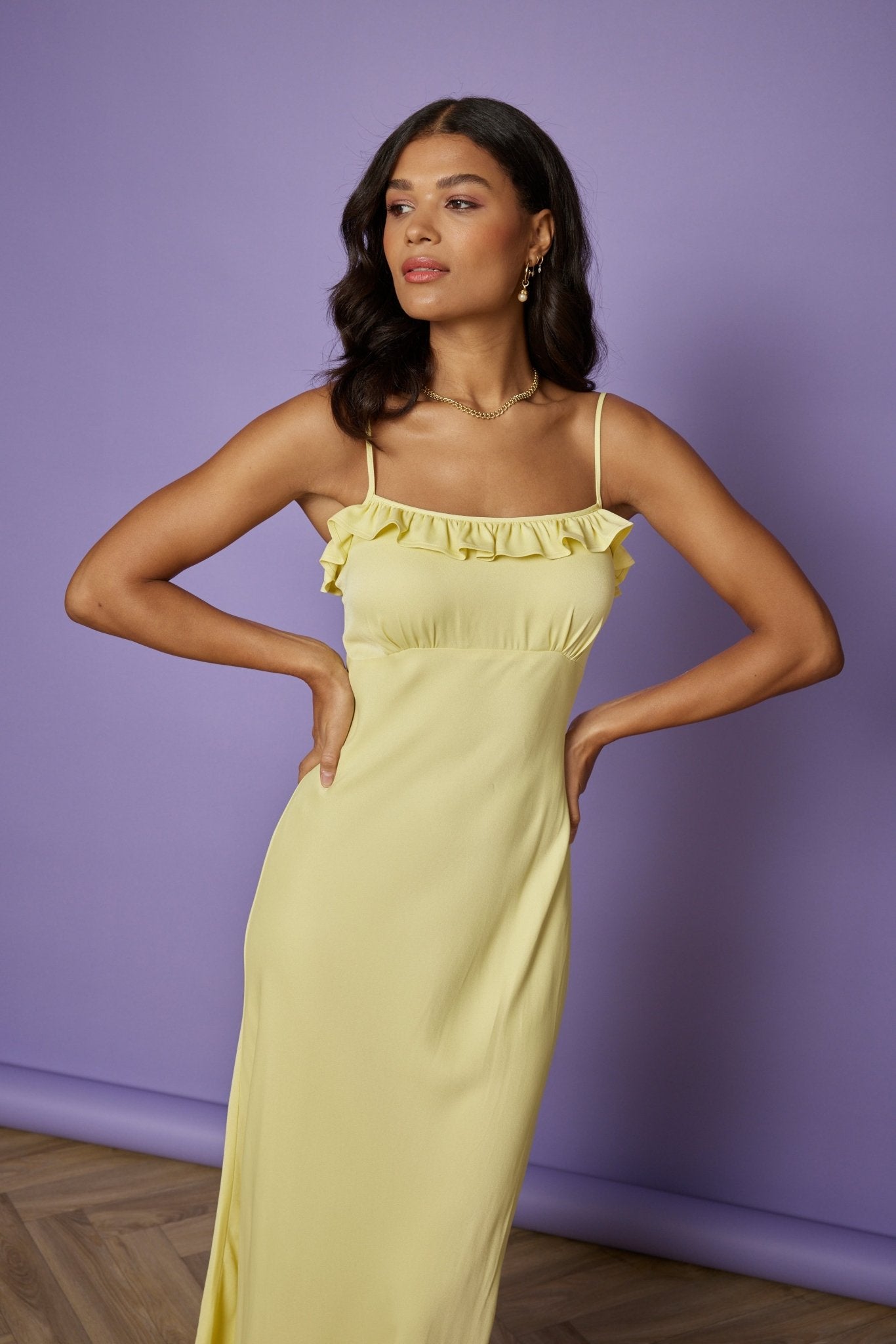 Enya Satin Slip Dress - Yellow NEW - Maids to Measure