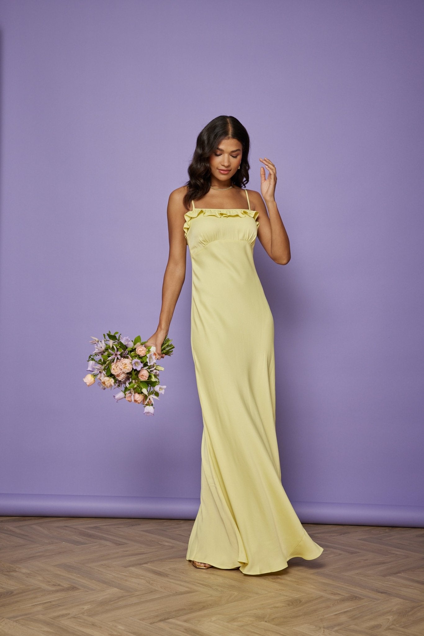 Enya Satin Slip Dress - Yellow NEW - Maids to Measure