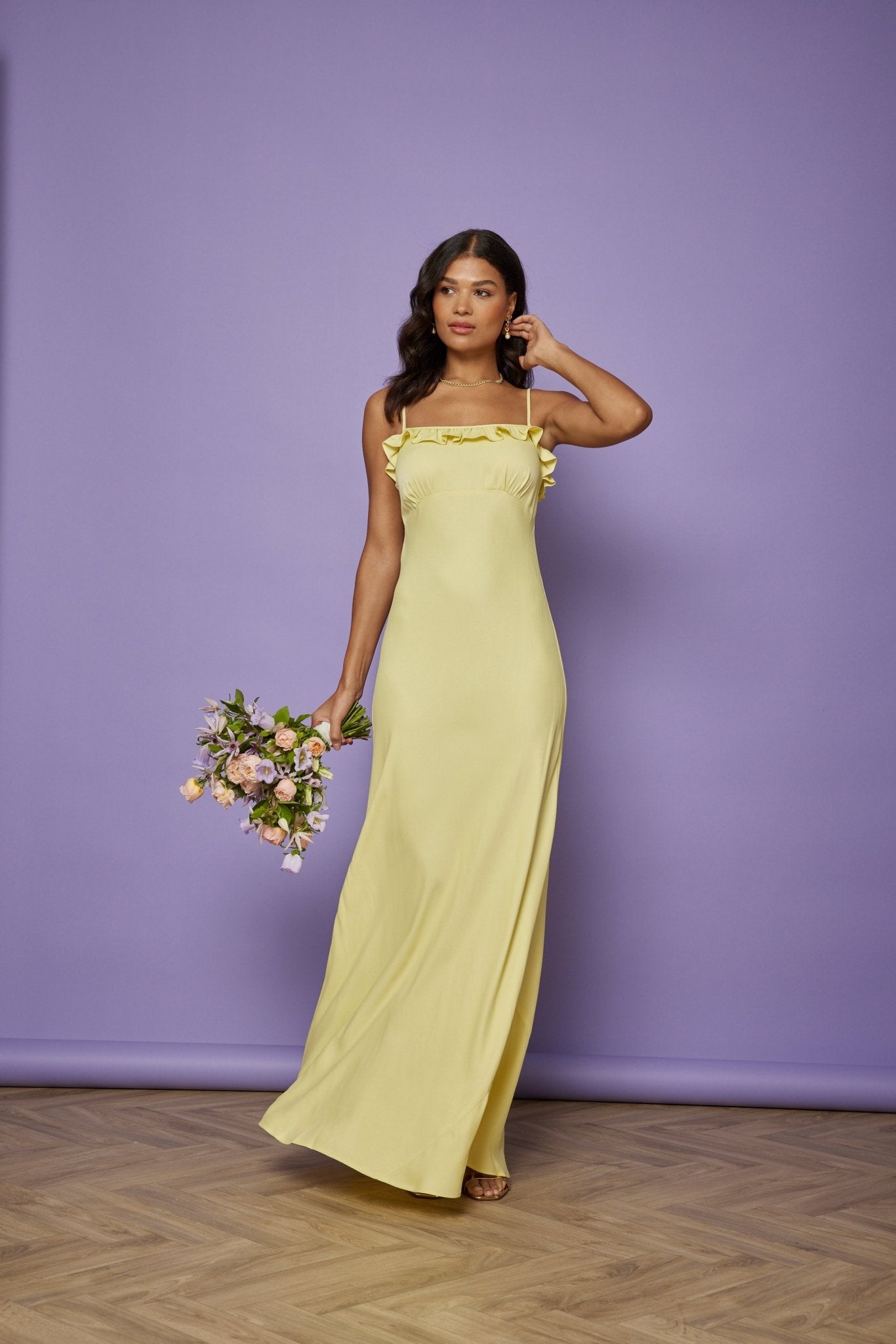 Enya Satin Slip Dress - Yellow NEW - Maids to Measure