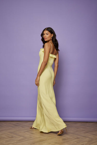 Enya Satin Slip Dress - Yellow NEW - Maids to Measure