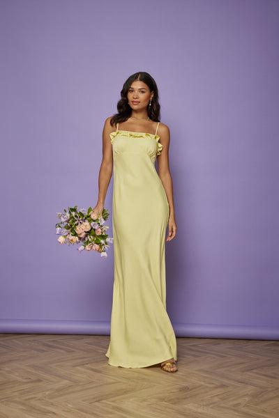 Enya Satin Slip Dress - Yellow NEW - Maids to Measure