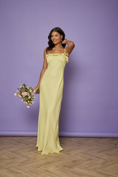 Enya Satin Slip Dress - Yellow NEW - Maids to Measure