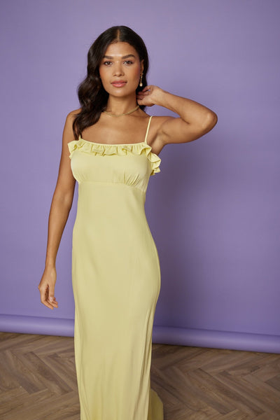 Enya Satin Slip Dress - Yellow NEW - Maids to Measure