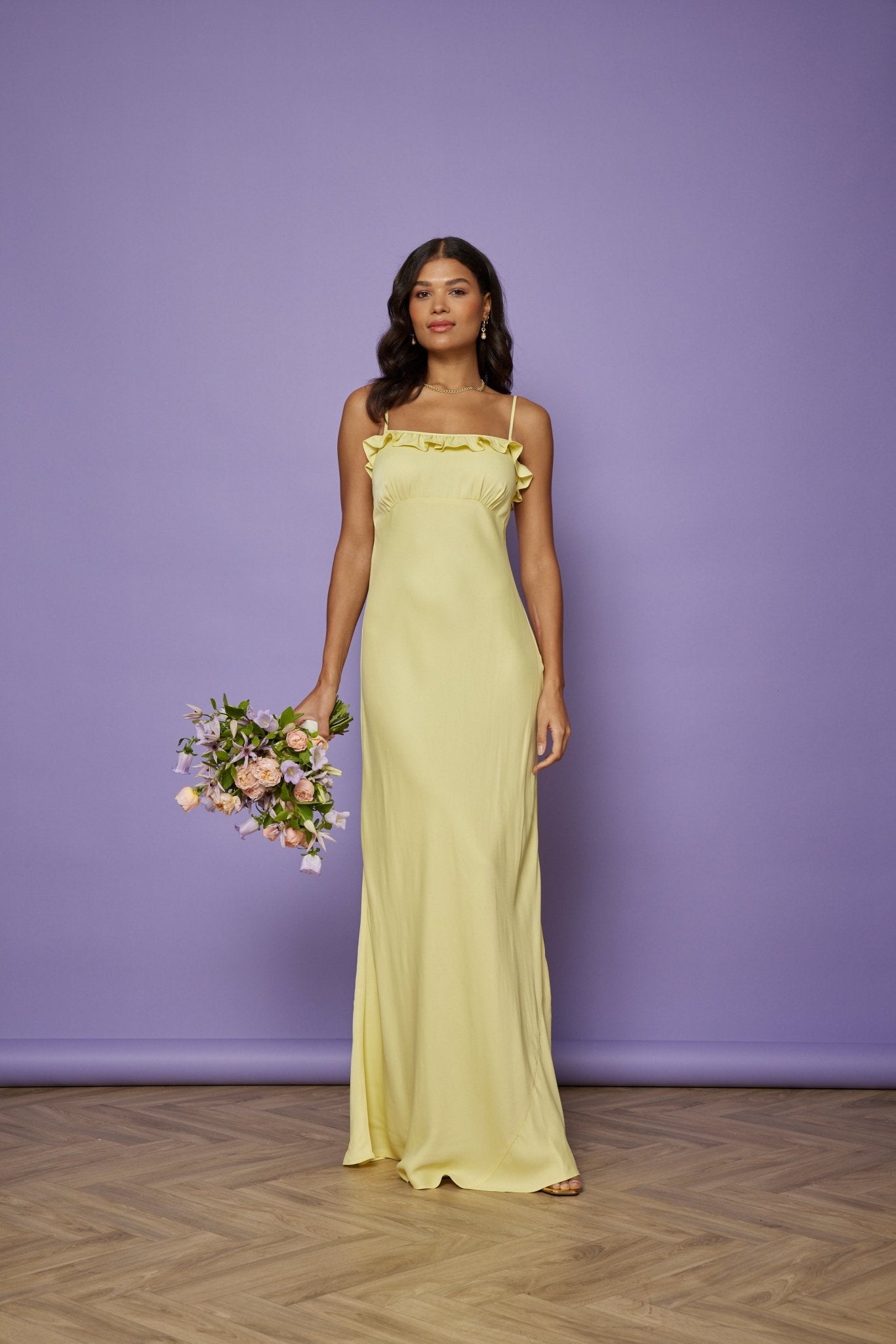 Enya Satin Slip Dress - Yellow NEW - Maids to Measure