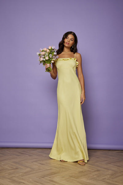 Enya Satin Slip Dress - Yellow NEW - Maids to Measure