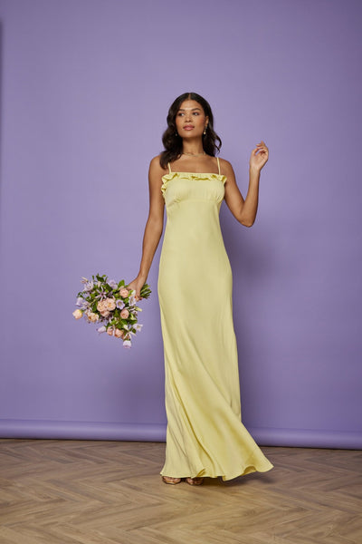 Enya Satin Slip Dress - Yellow NEW - Maids to Measure