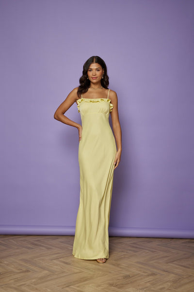 Enya Satin Slip Dress - Yellow NEW - Maids to Measure