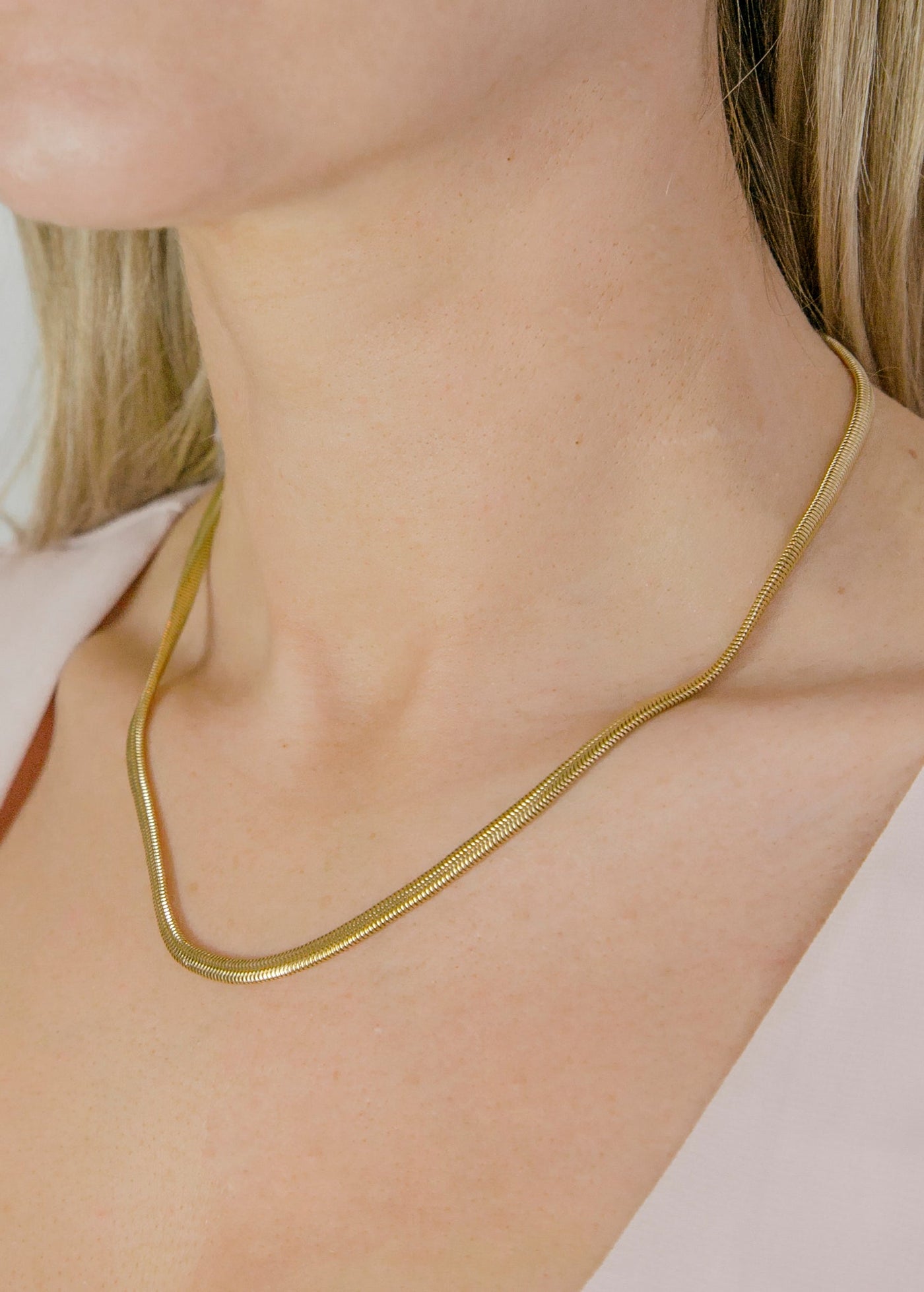 Flat Herringbone Snake Chain (Hailey Bieber necklace) - Maids to Measure