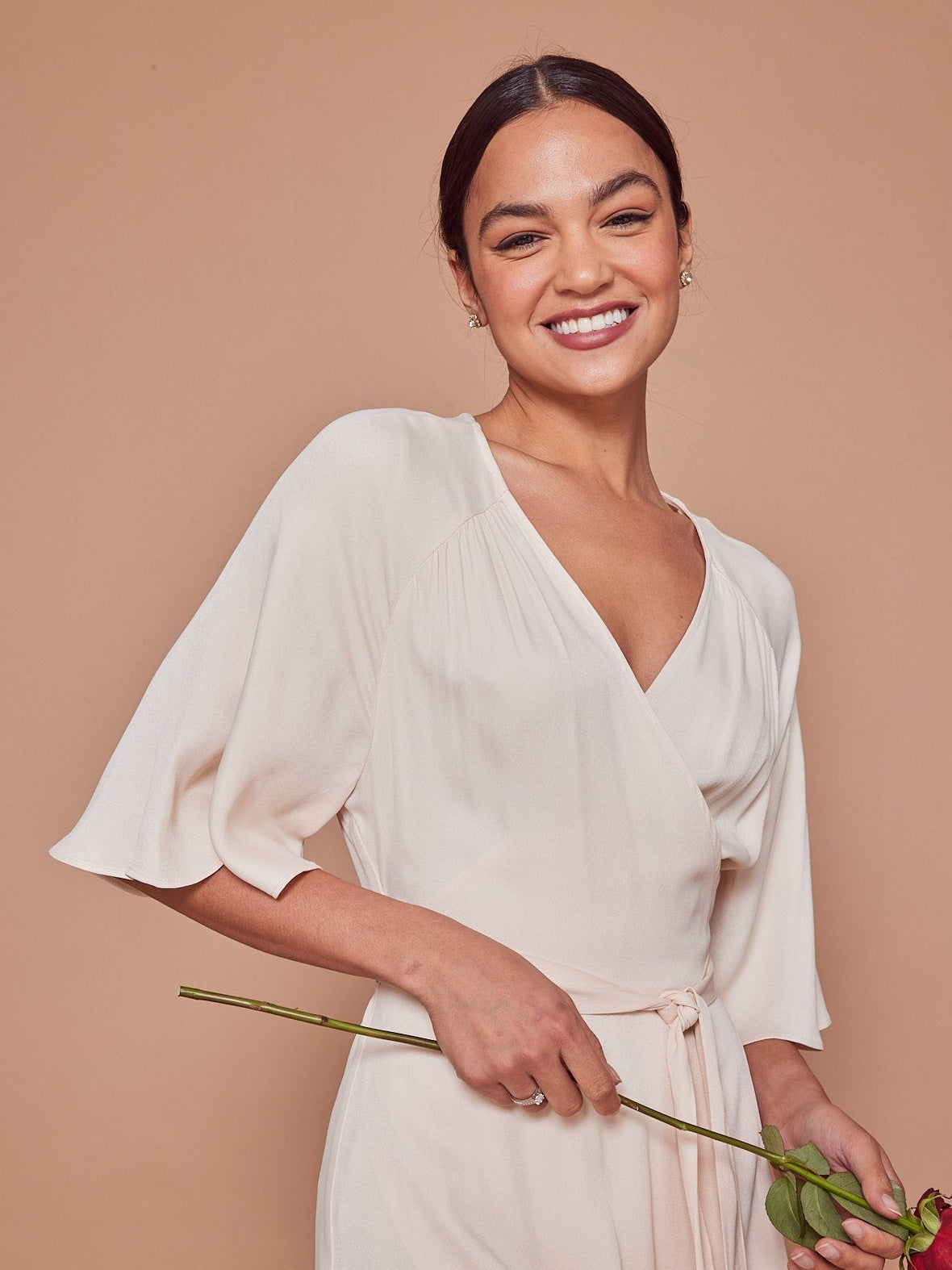 Margot Satin Wrap Bridesmaid Dress