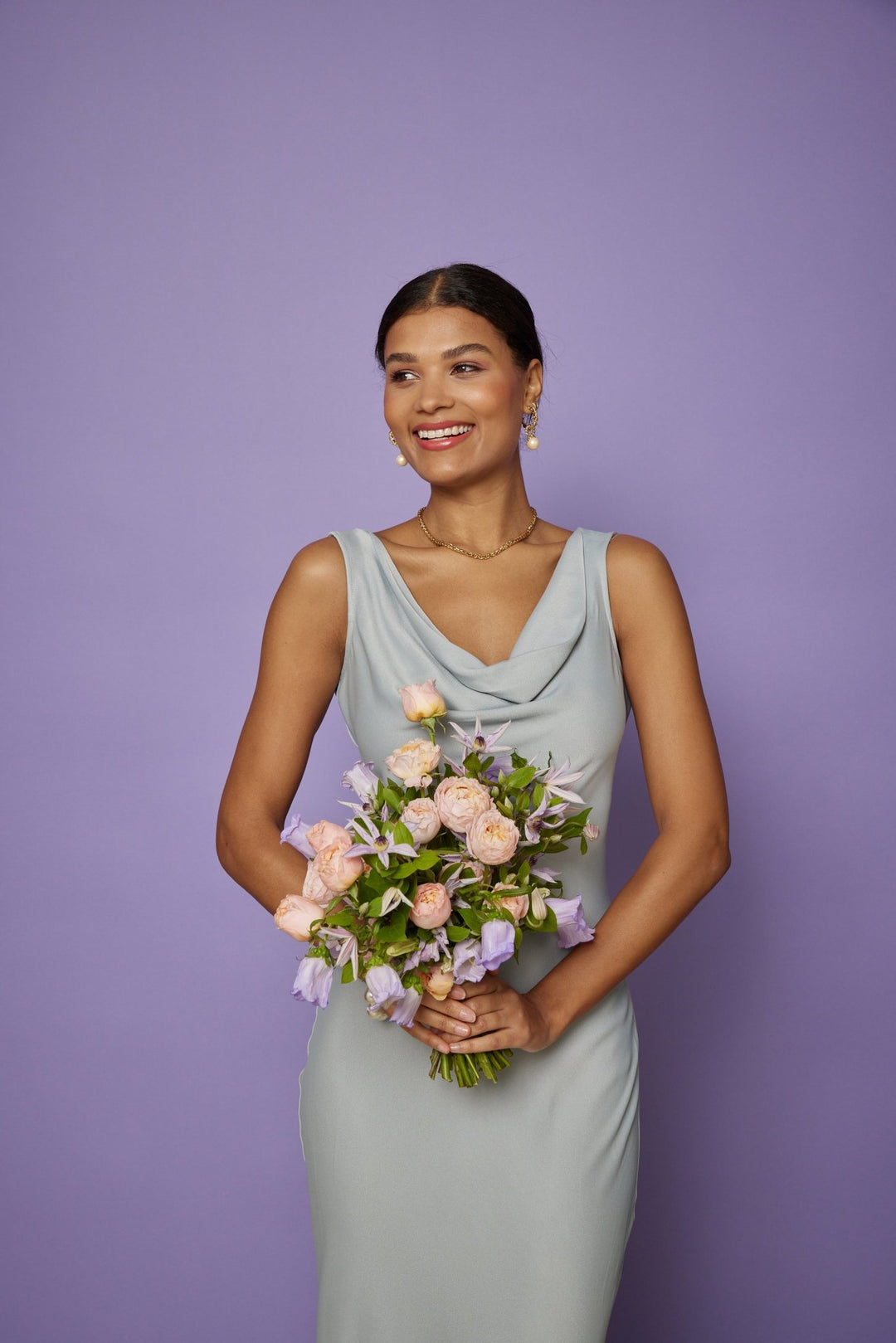 Pandy Satin Cowl Bridesmaid Dress