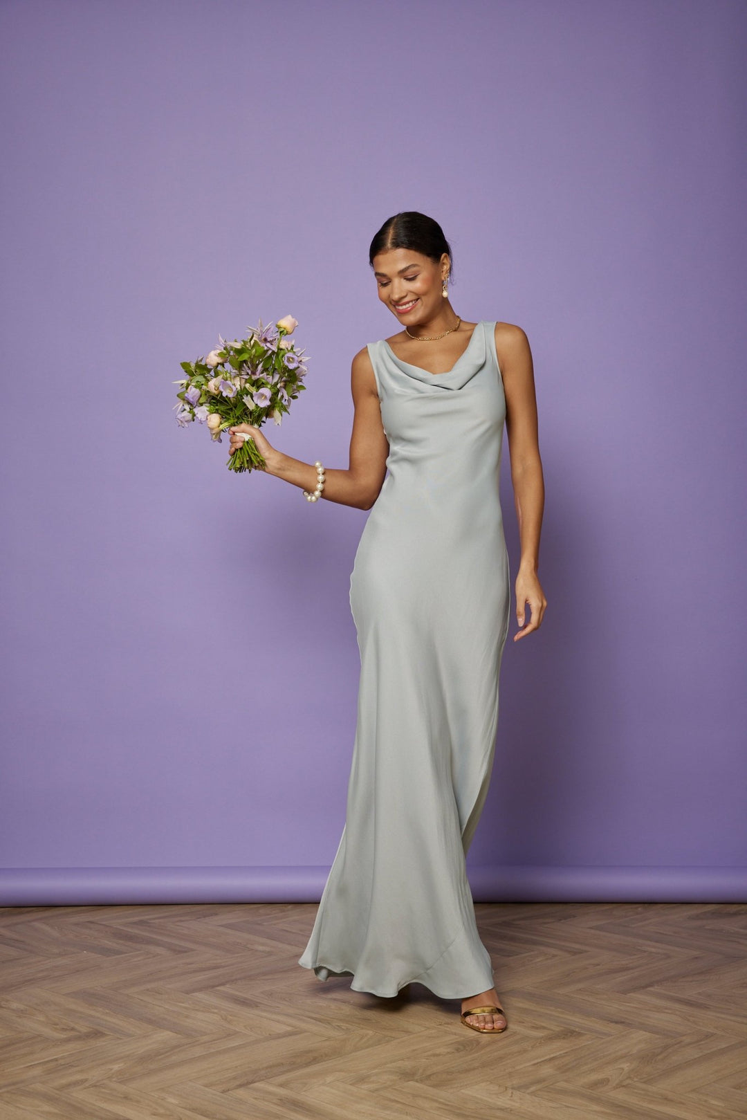 Pandy Satin Cowl Bridesmaid Dress - Duck Egg Blue, 6 / Duck Egg Pandy Satin Cowl Bridesmaid Dress - Duck Egg Blue, 6 / Duck Egg