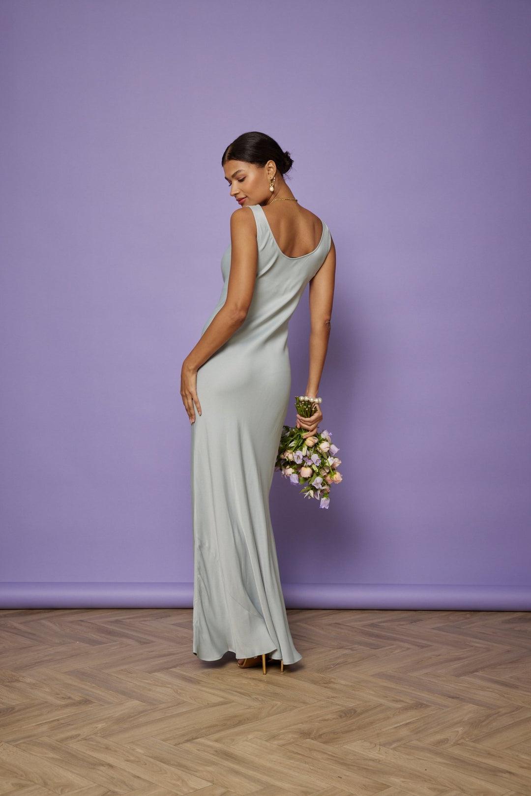 Pandy Satin Cowl Bridesmaid Dress