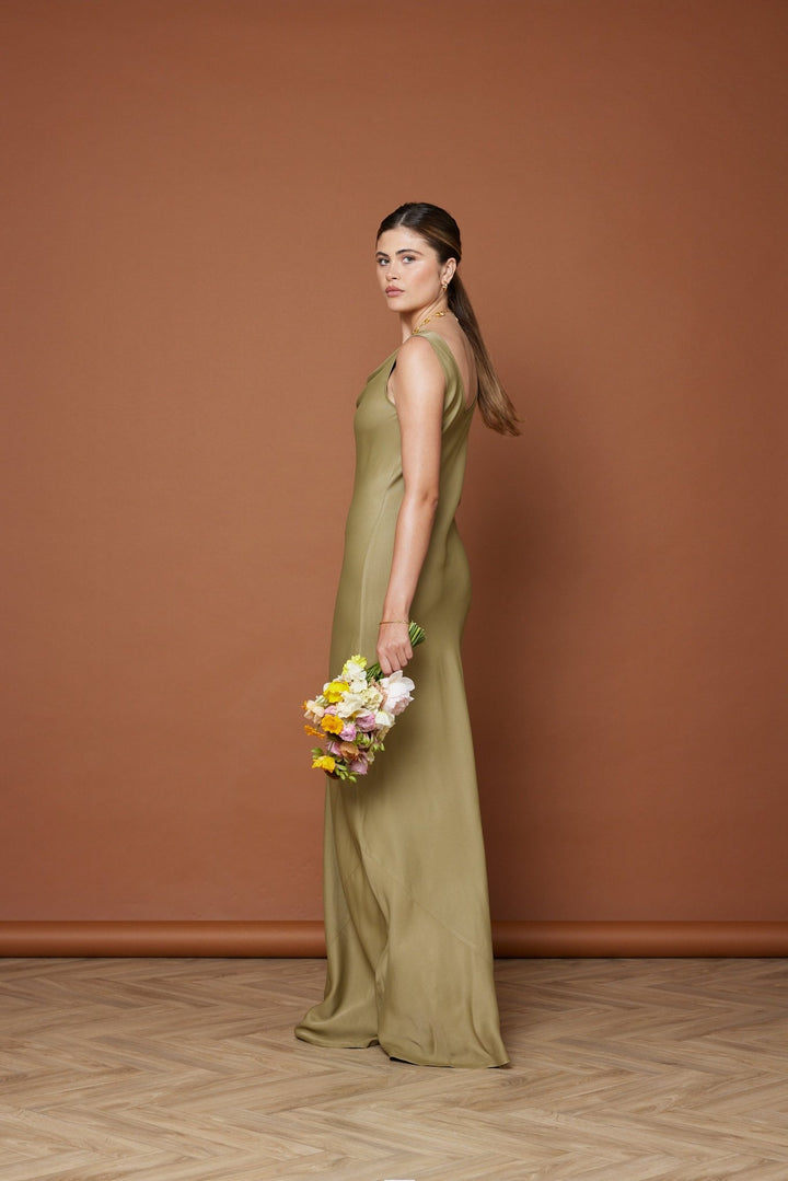 Pandy Satin Cowl Bridesmaid Dress