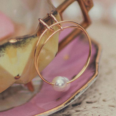 Pearl Gold Hoop Earrings - Maids to Measure