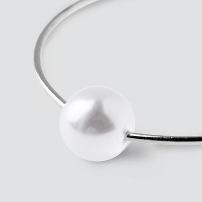 Pearl Silver Hoop Earrings - Maids to Measure