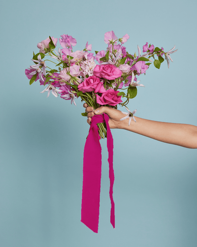 Satin Hot Pink Bouquet Ribbon - Gigi & Olive - Maids to Measure