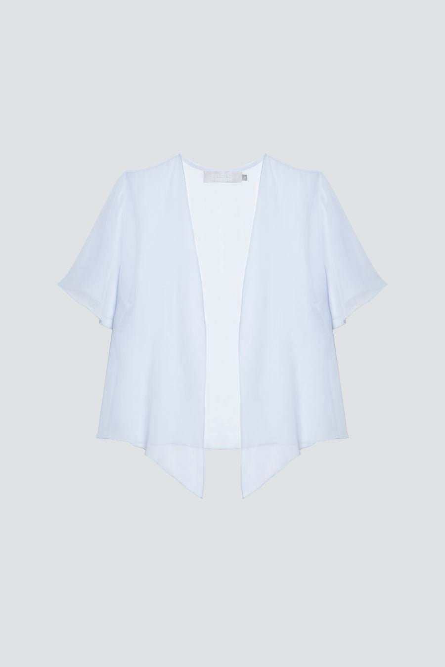 Short Sleeve Chiffon Cover Up - Cloud - Maids to Measure