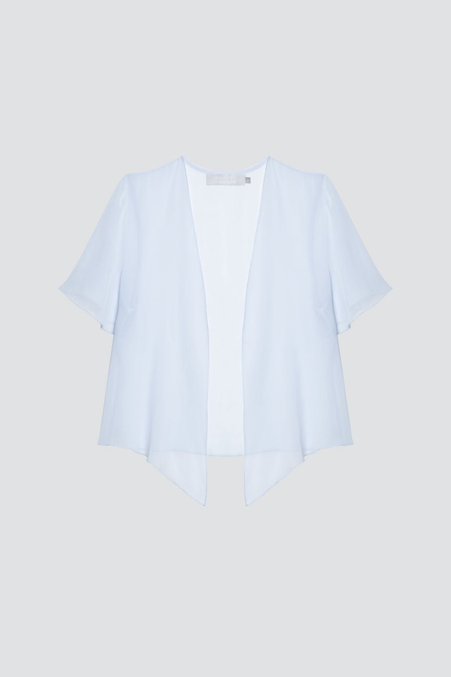 Short Sleeve Chiffon Cover Up - Cloud - Maids to Measure