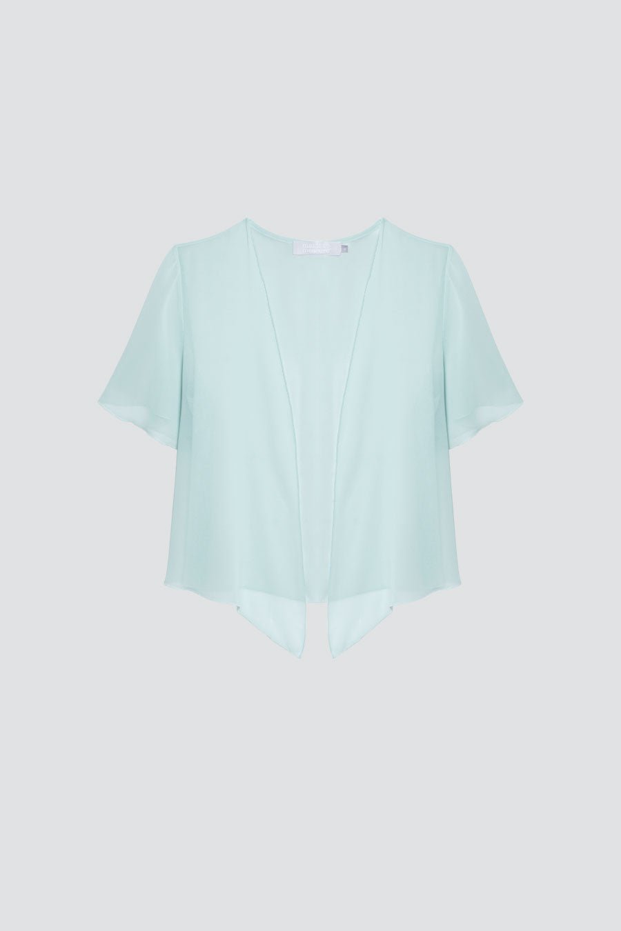 Short Sleeve Chiffon Cover Up - Misty Green - Maids to Measure