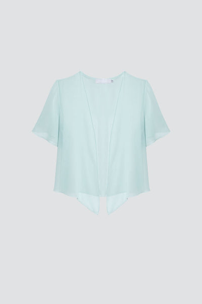 Short Sleeve Chiffon Cover Up - Misty Green - Maids to Measure