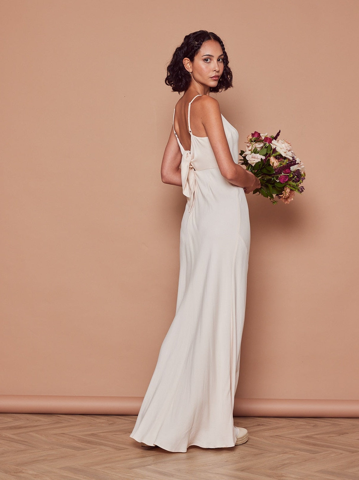 champagne slip dress bridesmaid Champagne color satin bridesmaid dress, slip dress, wedding dress, bridesmaid dresses, wedding dresses, long dress, spaghetti dress