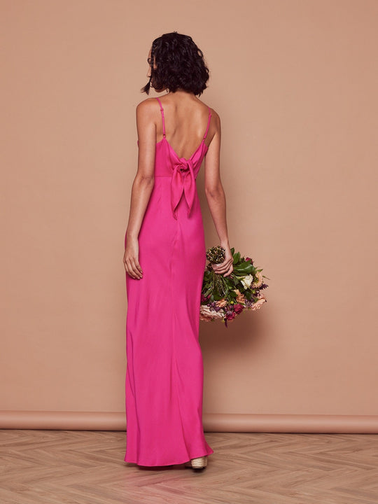 Stella Satin Slip Dress - Hot Pink - Maids to Measure