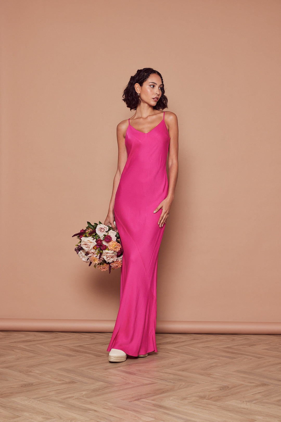 Stella Hot Pink Slip Bridesmaid Dress | Maids to Measure UK