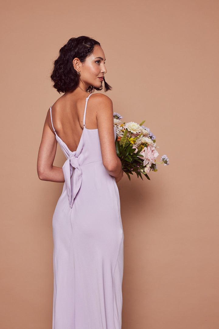 Lilac satin slip dress online