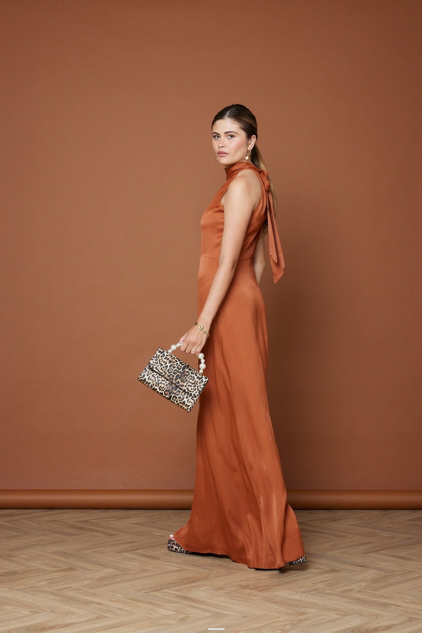 Our Tilly Burnt Orange Bridesmaid Dress Maids to Measure