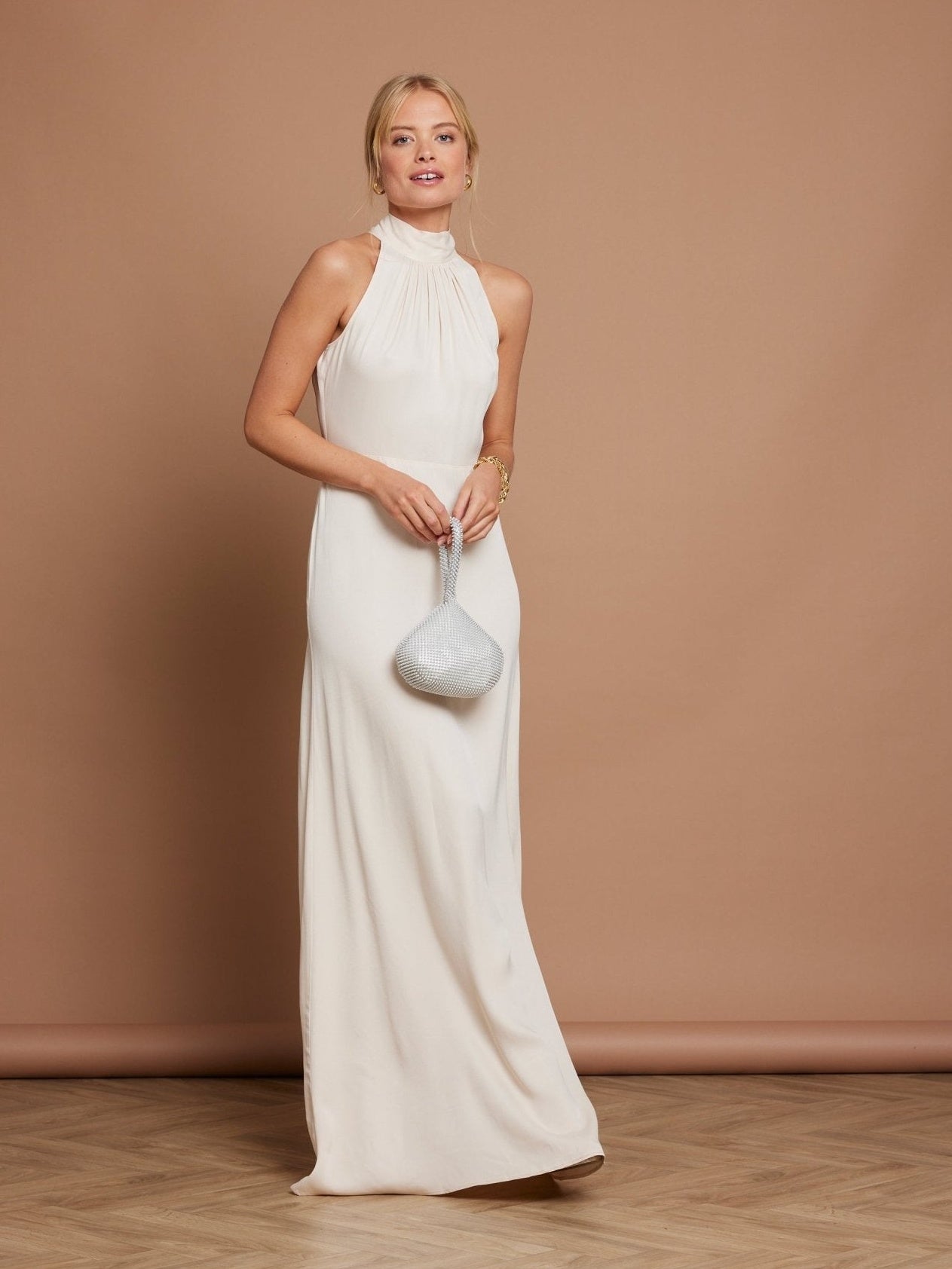 Tilly Satin High Neck Bridesmaid Dress