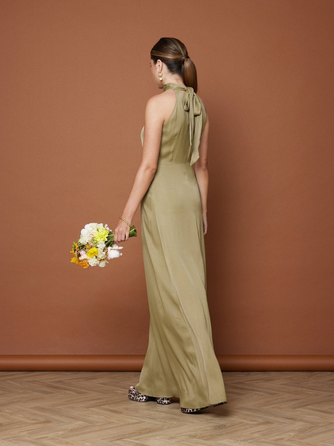 Tilly Satin High Neck Bridesmaid Dress