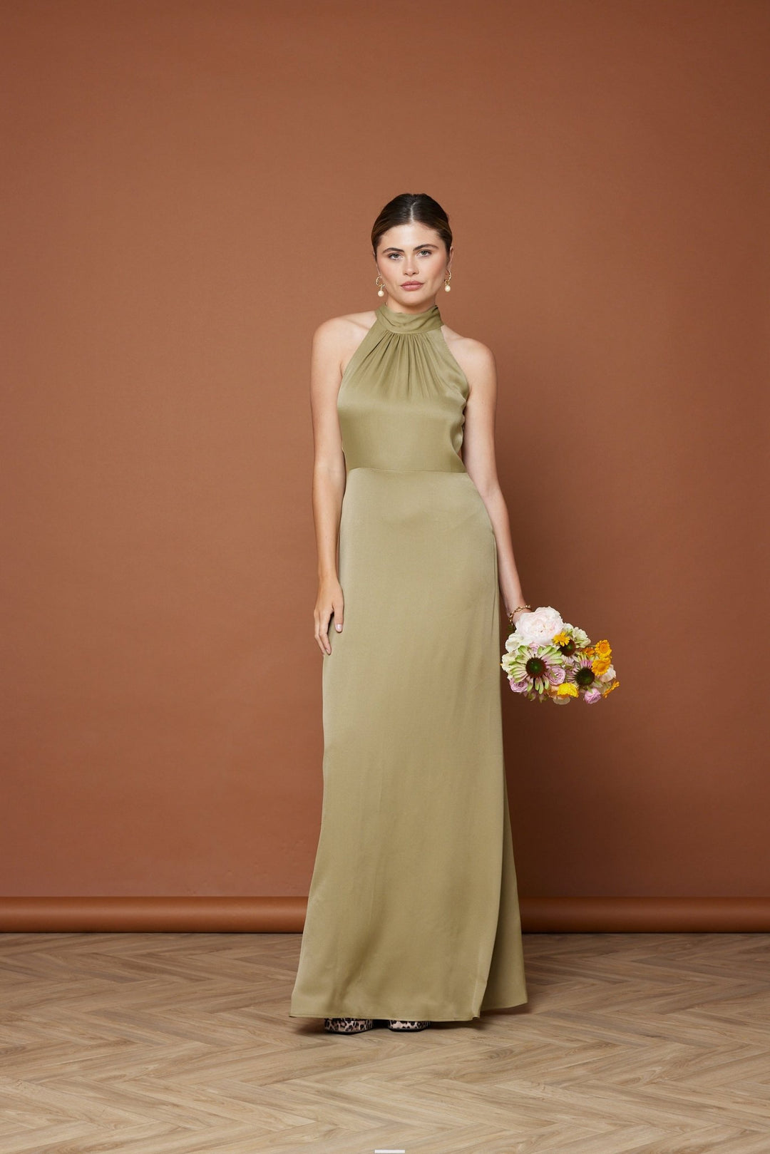 Our Tilly Olive Green Bridesmaid Dress Maids to Measure