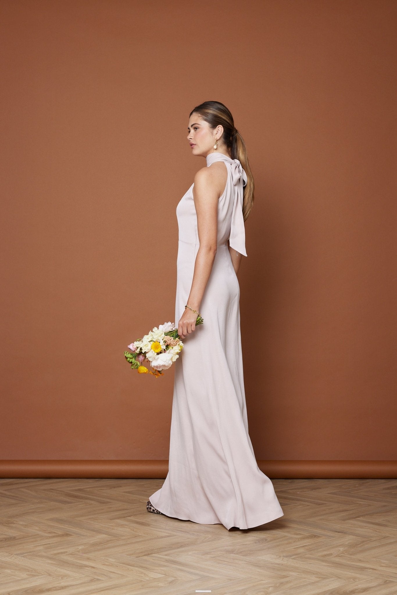 Tilly Satin High Neck Bridesmaid Dress - Pale Pink, 8 / Pale Pink Tilly Satin High Neck Bridesmaid Dress - Pale Pink, 8 / Pale Pink