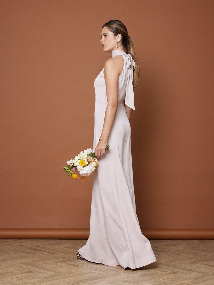 Tilly Satin High Neck Bridesmaid Dress
