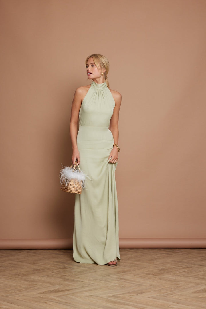 Tilly Satin High Neck Bridesmaid Dress