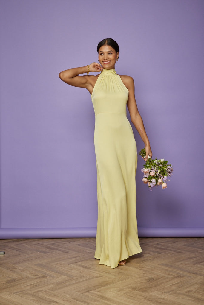 High neck deals halter evening gown