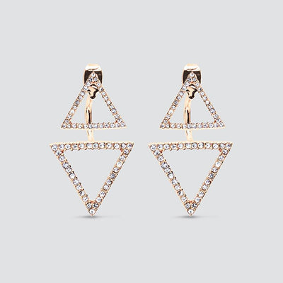 Triangle Pave Gold Earrings - Maids to Measure